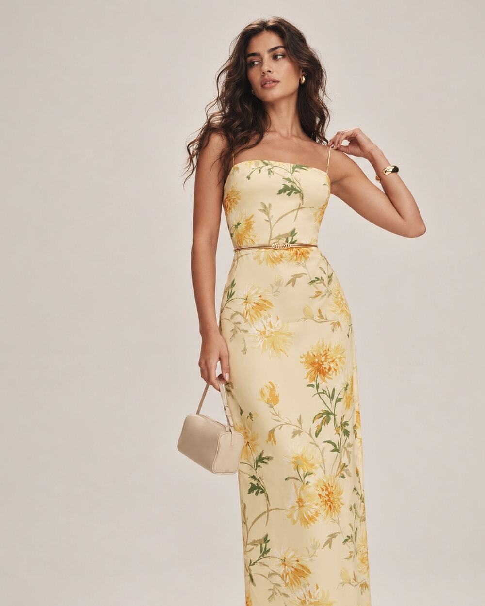 Reformation Frankie Silk Dress Honeyglow Floral Size 0 NWT DAMAGED AS IS